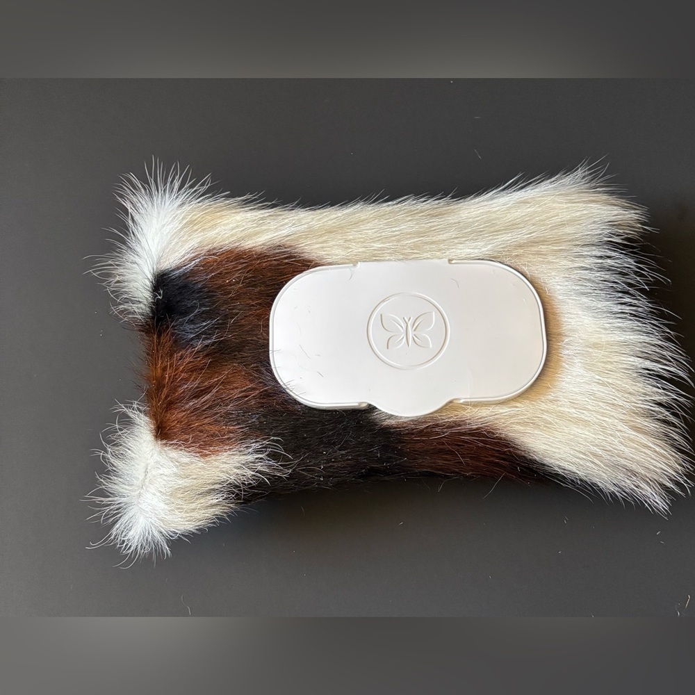 Tri-Color Cowhide & Leather Baby Wipes Case for The Honest Company Wipes.